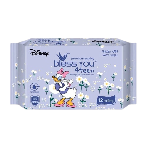  Khăn ướt Mini Bless You 4teen Gói 12 tờ (Lốc 6 gói) 