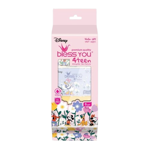  Khăn ướt Mini Bless You 4teen Gói 12 tờ (Lốc 6 gói) 