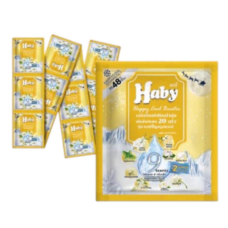  Nước Xả Vải HABY Nội Địa Thái Lan Hương Nước Hoa - Đậm đặc, Lưu hương, Khử mùi ẩm mốc, Mềm vải Dây 12 Gói 