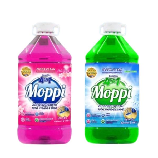  Nước Lau Sàn MOPPI BENEFITS 4in1 Sạch Khuẩn, Sáng Bóng, Thơm Lâu, Chiết Xuất Thiên Nhiên Can 5.2L 