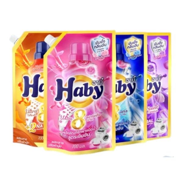  Nước giặt đậm đặc HABY ULTRAWASH 8in1 Nội địa Thái Lan  - Sạch sâu, thơm lâu 700h, công nghệ Microfresh Túi 700ml 