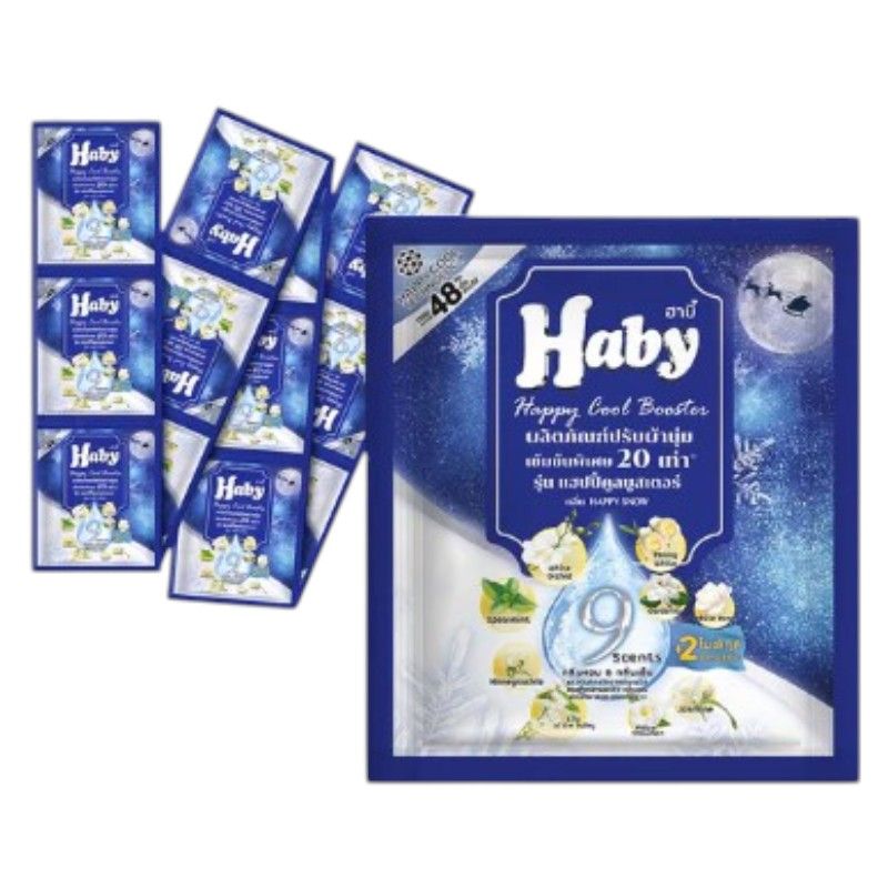  Nước Xả Vải HABY Nội Địa Thái Lan Hương Nước Hoa - Đậm đặc, Lưu hương, Khử mùi ẩm mốc, Mềm vải Dây 12 Gói 
