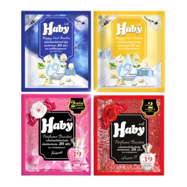  Nước Xả Vải HABY Nội Địa Thái Lan Hương Nước Hoa - Đậm đặc, Lưu hương, Khử mùi ẩm mốc, Mềm vải Dây 12 Gói 