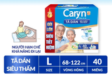  Tã/Bỉm dán người lớn siêu thấm Caryn dành cho người hạn chế khả năng đi lại Size L (8/10/20/40pcs) 