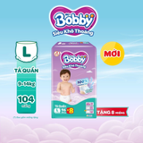  Tã quần Bobby Khô Thoáng - 100% Thoáng Khí Mega Jumbo M112/L96/XL84/XXL76 