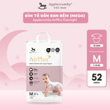  Bỉm tã dán đêm Applecrumby Airplus Overnight Tape size S - XL thoải mái cho bé 