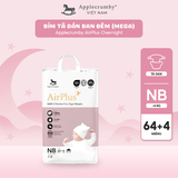 Bỉm tã dán đêm Applecrumby Airplus Overnight Tape size S - XL thoải mái cho bé 