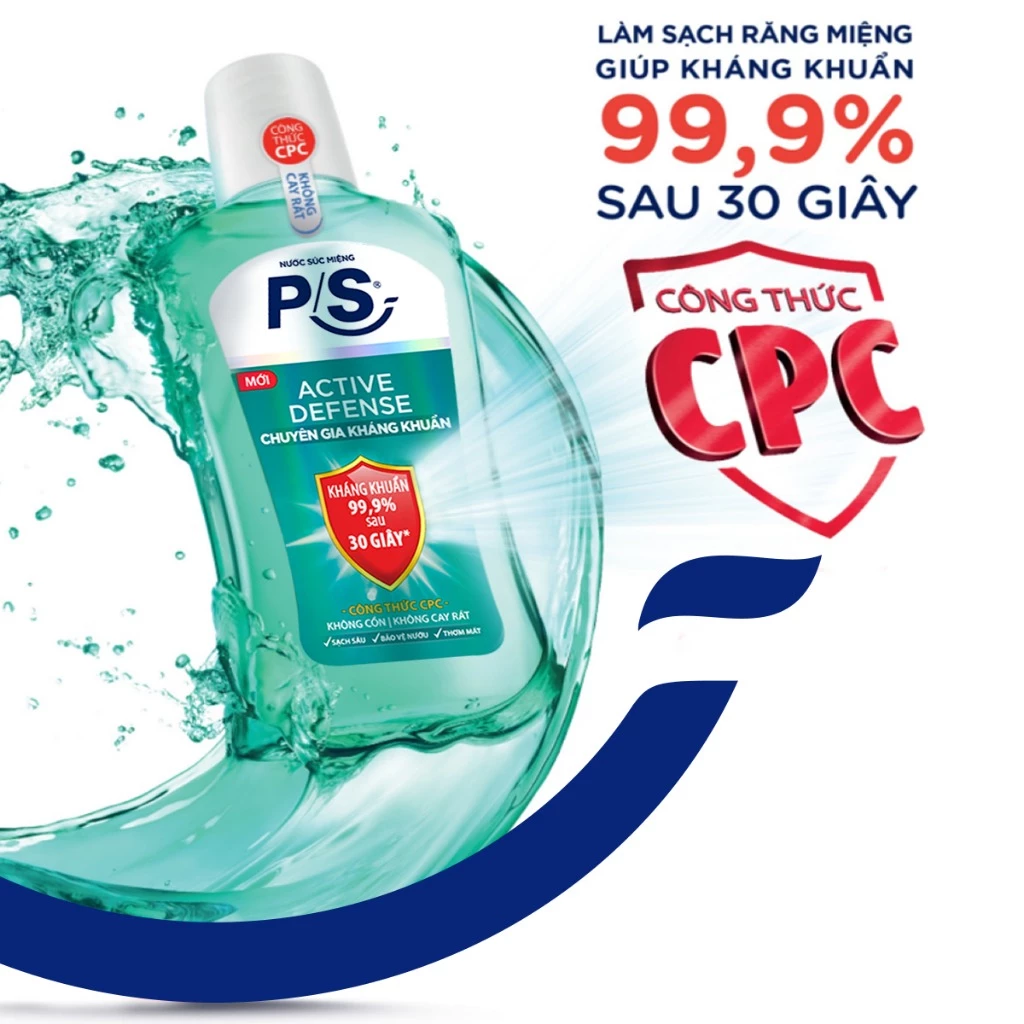  Nước súc miệng P/S kháng khuẩn 99.9% 500ml 