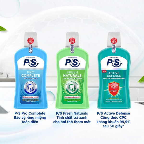  Nước súc miệng P/S kháng khuẩn 99.9% 500ml 