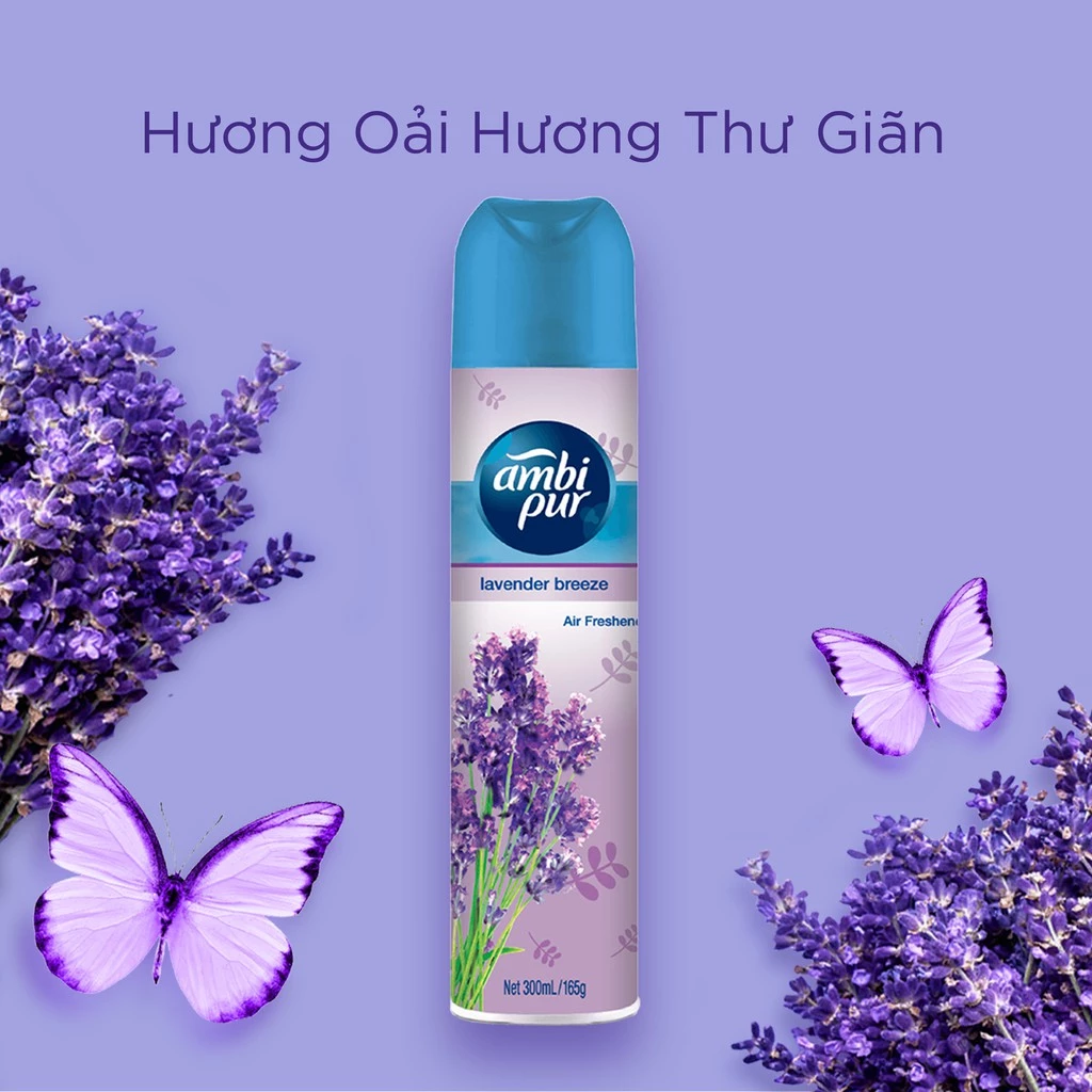  Xịt Phòng AMBI PUR Aerosol Hương Oải Hương/ Chanh/ Đại Dương/ Tươi Mát Chai 300 ml 