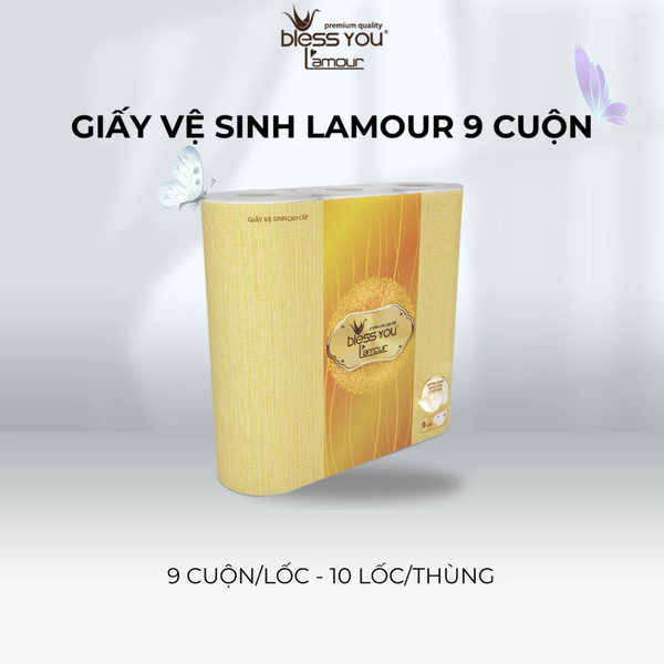  Giấy vệ sinh Bless You Lamour (9 cuộn/ lốc) 