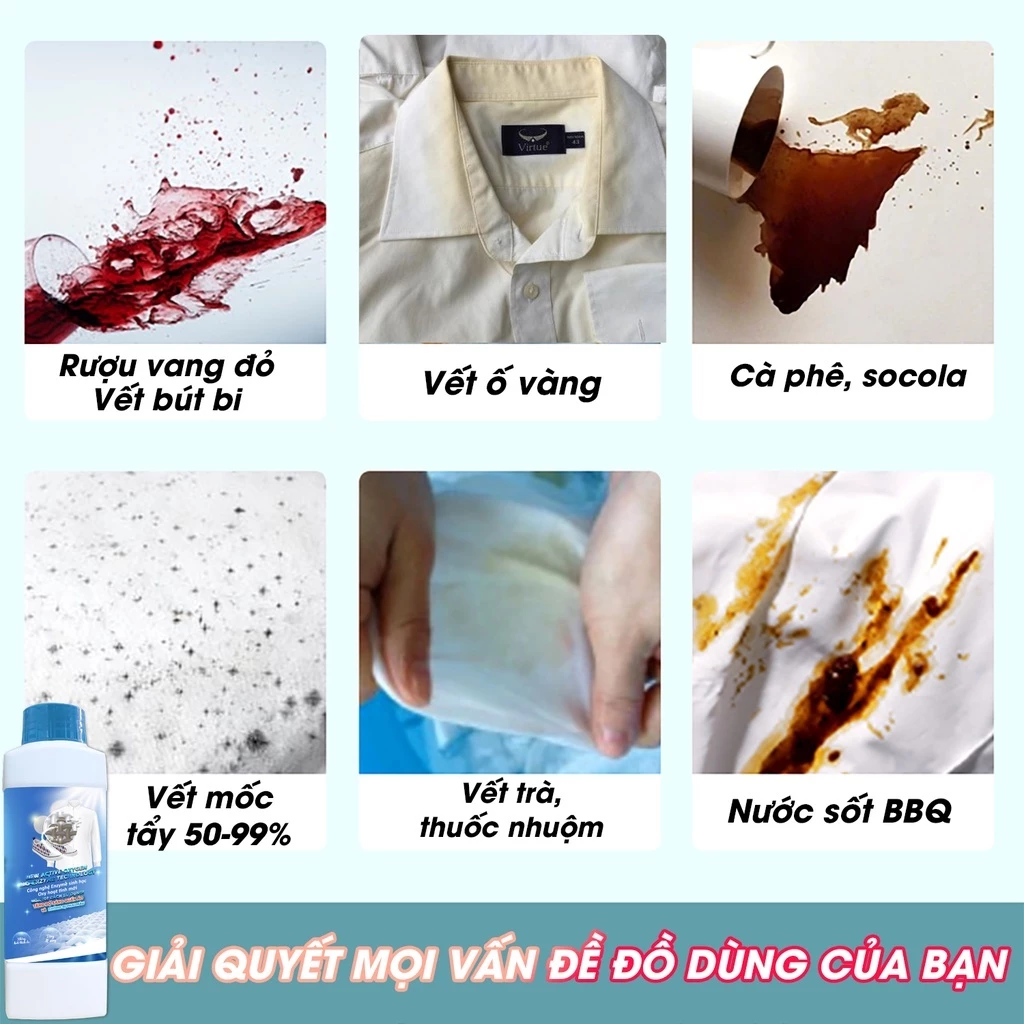  Bột tẩy vết bẩn đa năng Ximo giúp trắng quần áo, đồ gia dụng - sạch như mới 350g 
