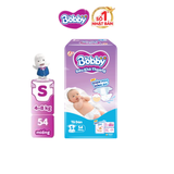  Tã dán sơ sinh Bobby NB70/S54/M46 mới- Lõi nén cotton-soft 3mm 