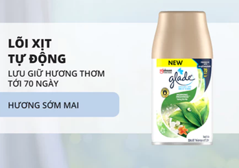  Lõi Xịt GLADE Thơm Phòng Tự Động Lưu Hương Bền Lâu Đến 70 ngày 252ml 