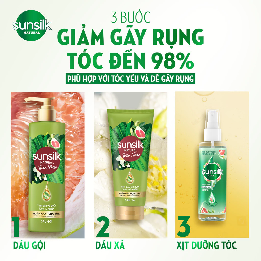  Dầu gội Sunsilk Thiên Nhiên Ngăn Gãy Rụng Tóc và Dưỡng Phục Hồi 380ml 
