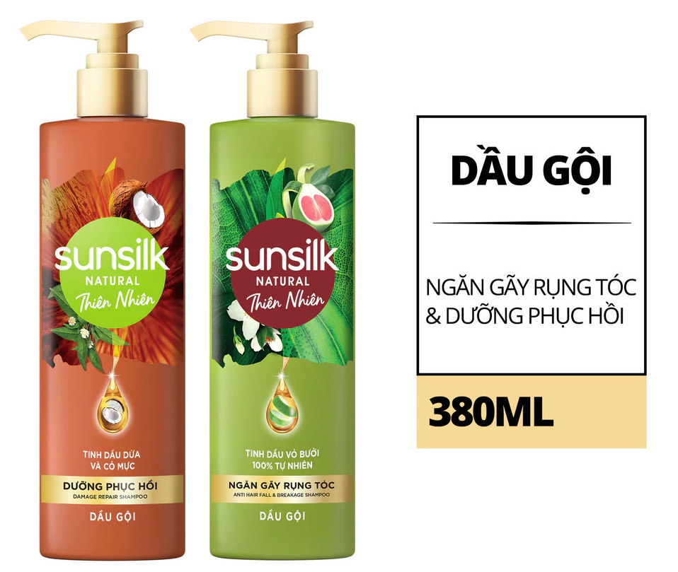  Dầu gội Sunsilk Thiên Nhiên Ngăn Gãy Rụng Tóc và Dưỡng Phục Hồi 380ml 