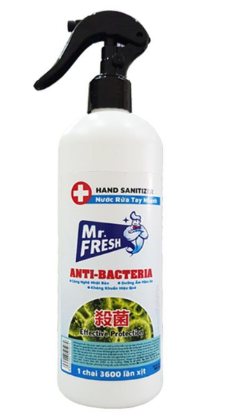  Xịt rửa tay kháng khuẩn Mr.Fresh 500ml 