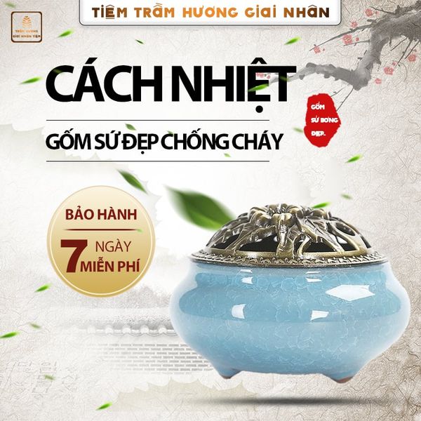  Lư xông Trầm gốm Như Ý 