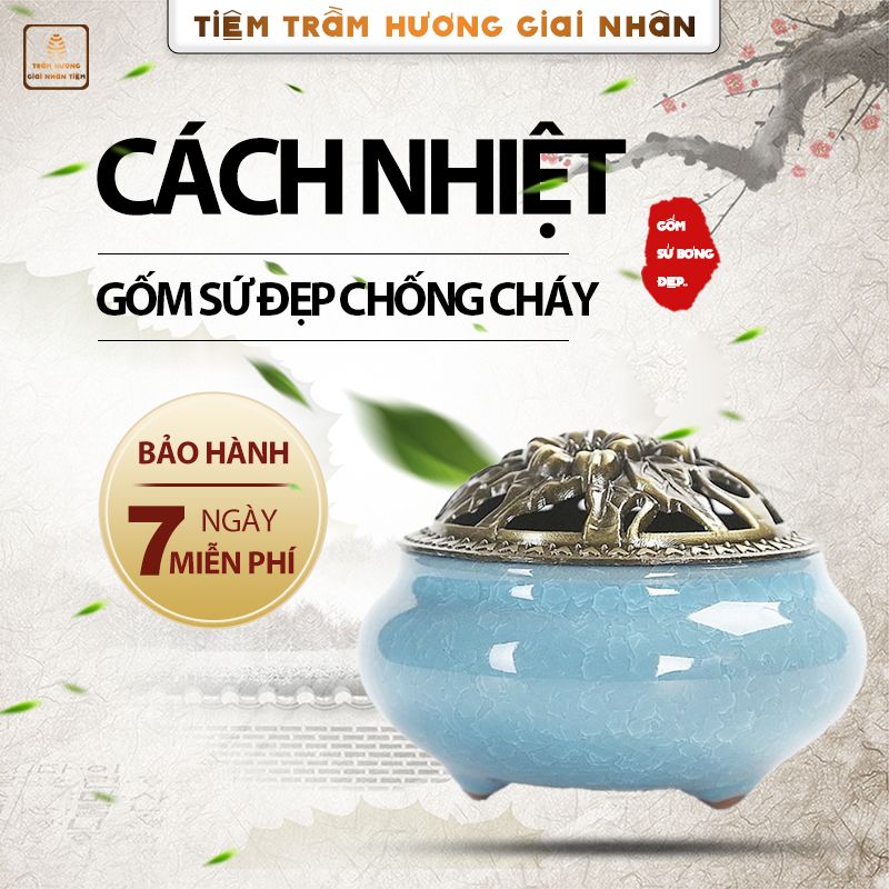  Lư xông Trầm gốm Như Ý 