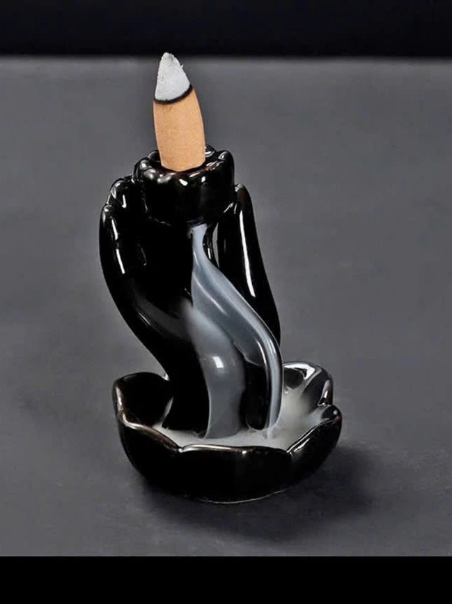  Tháp Sen Bàn Tay Xông Trầm Bằng Gốm,Thác Trầm Hương Gốm Xứ Đẹp Xông Nụ Trầm Hương Có Khói Chảy Ngược 