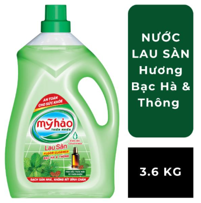  Nước Lau Sàn Thiên Nhiên An Toàn Mỹ Hảo Sạch Bóng Thơm Mát Bình 3.6 KG 