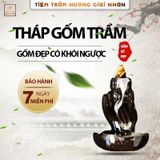  Tháp Sen Bàn Tay Xông Trầm Bằng Gốm,Thác Trầm Hương Gốm Xứ Đẹp Xông Nụ Trầm Hương Có Khói Chảy Ngược 