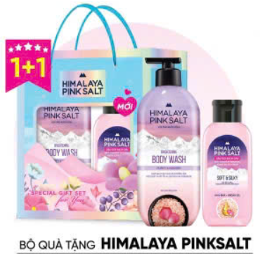  Set Quà Tặng Sữa tắm muối hồng 200g & Dầu gội Himalaya 500g 