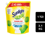  Nước Rửa Chén Bát Sunlight Chanh 100 Sạch Dầu Mỡ Đồ Nhựa Túi 3.1-3.5 Kg 