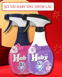  Xịt Vải & Khử Mùi 350ml HABY – Hương Thơm Tươi Mát, Lưu Hương Lâu, Khử Mùi Cực Hiệu Quả 