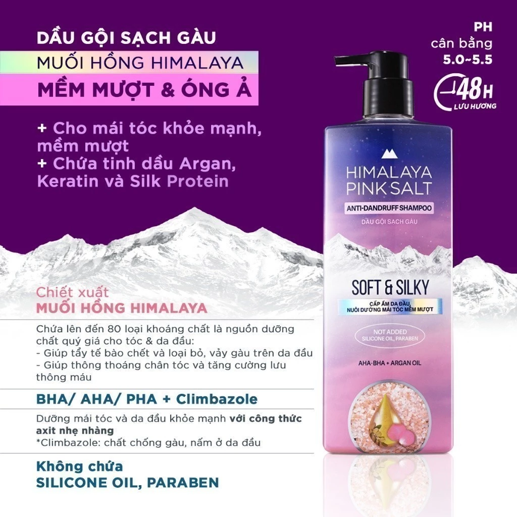  Hộp quà muối hồng Gội Himalaya 650ml tặng Sữa tắm DR 200g 