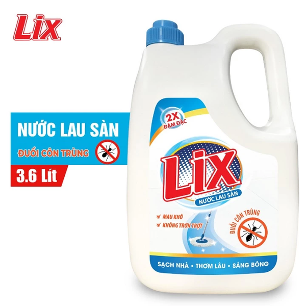 Nước lau sàn Lix đuổi côn trùng 3.6 lít LD360 an toàn thơm ngát hiệu quả trên các chất liệu 