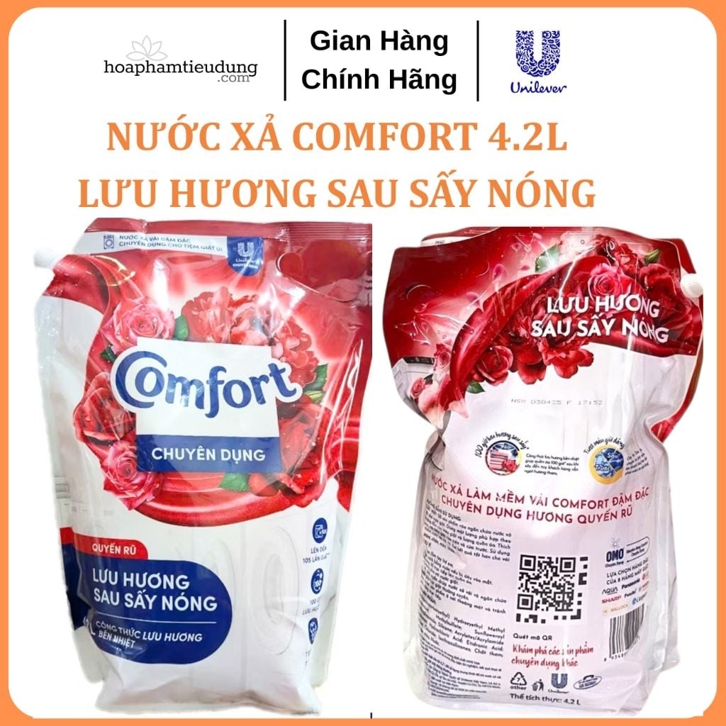  Nước xả vải Comfort 4.2L lưu hương sau sấy nóng 