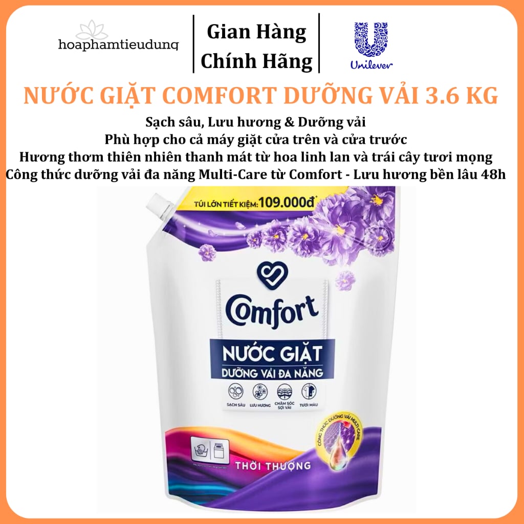  Nước Giặt Comfort Dưỡng Vải Đa Năng 3.6 Kg  (Thanh Lịch/ Thời Thượng) 