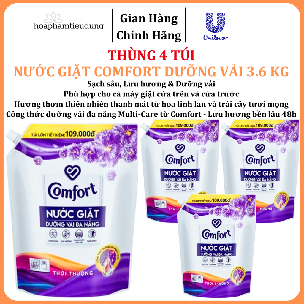  Nước Giặt Comfort Dưỡng Vải Đa Năng 3.6 Kg  (Thanh Lịch/ Thời Thượng) 