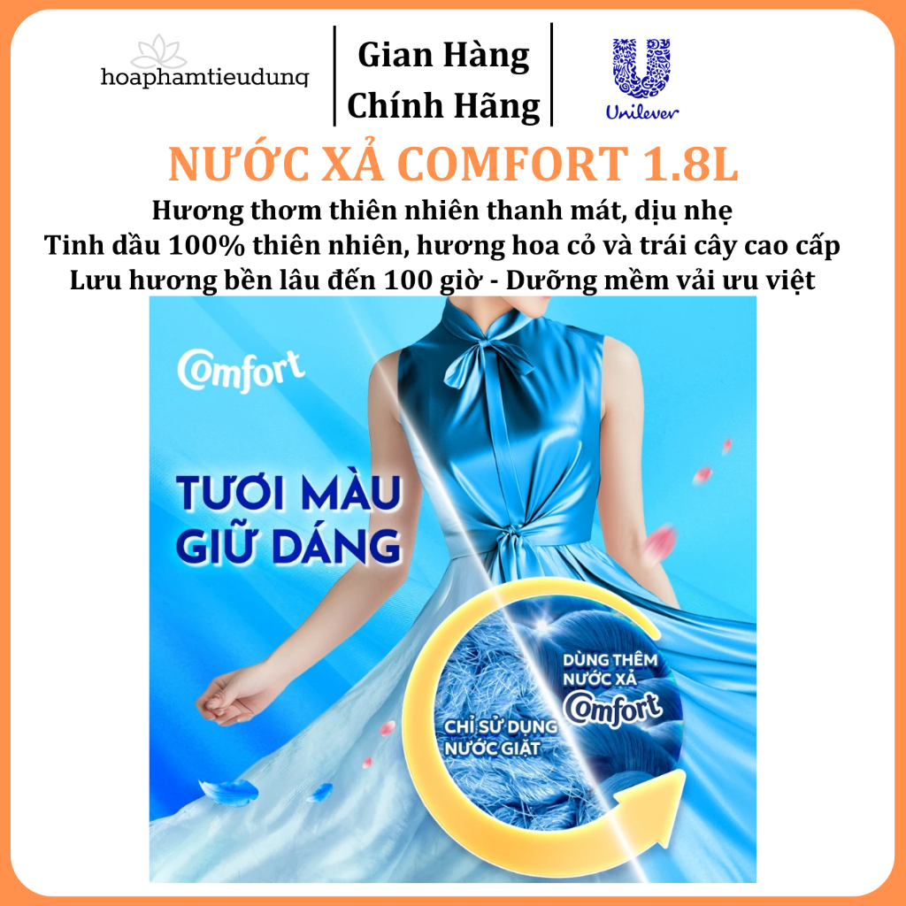  Nước Xả Làm Mềm Vải Comfort Đậm Đặc Một Lần Xả Thơm Mát gấp 10 lần túi 1.2-1.8L 