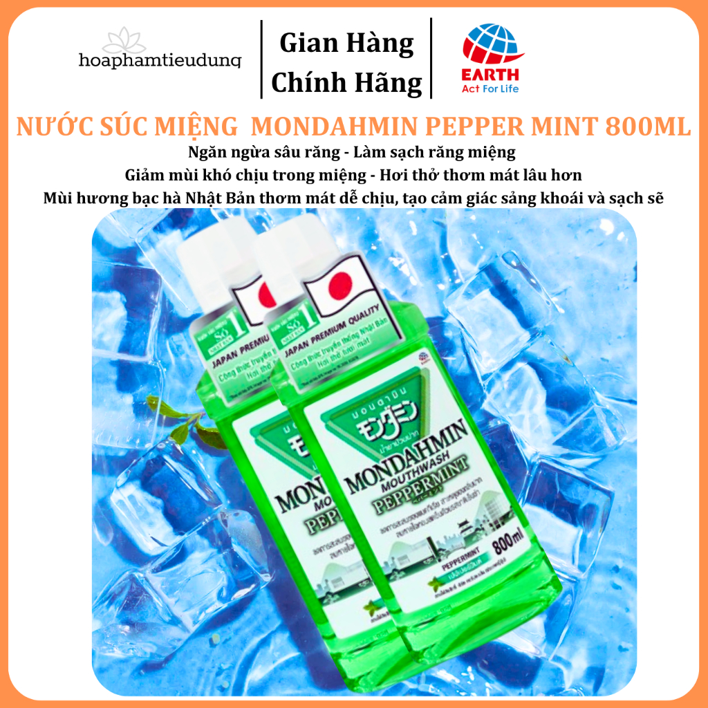  Nước Súc Miệng Mondahmin 800ml Nhập Khẩu Thailand Vị Bạc Hà 