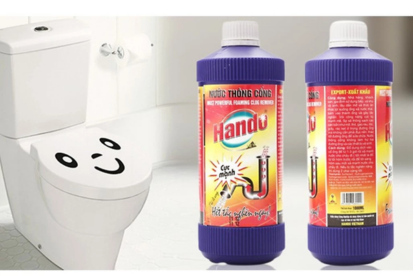 Dung dịch thông tắc đường ống cống, lavabo, bồn rửa chén Hando 1L Xuất Khẩu 
