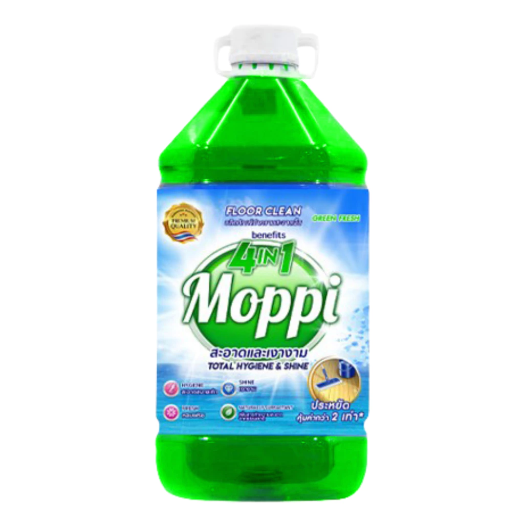  Nước Lau Sàn Moppi Benefits 4 IN 1 Sạch Khuẩn, Sáng Bóng, Thơm Lâu Gấp 6 Lần, Chiết Xuất Thiên Nhiên 5200ml 