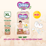  Tã quần cao cấp Bobby Organic chăm sóc dịu nhẹ từ thiên nhiên M72+8/L60+8/XL56+8/XXL54+6 