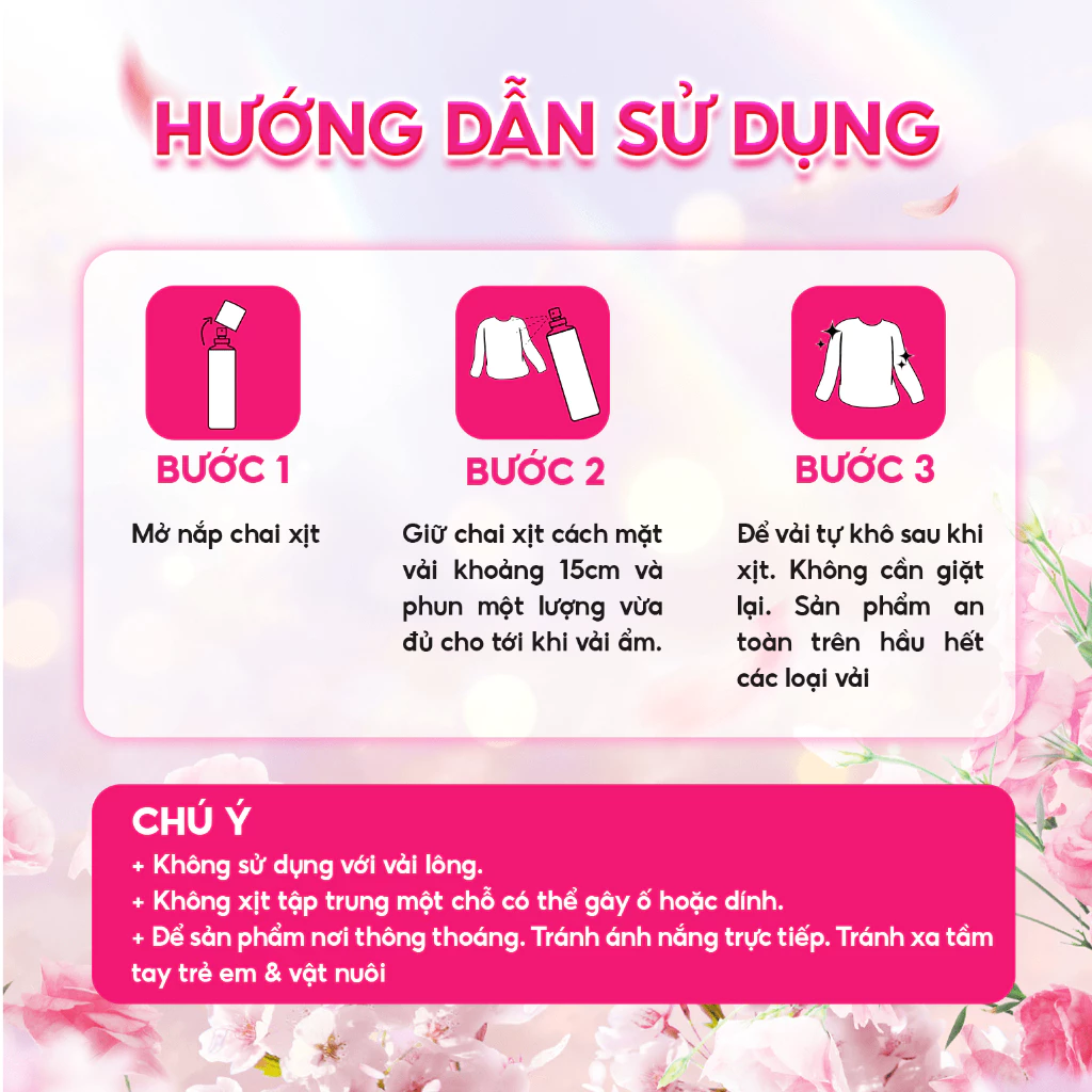  Xịt thơm quần áo Lovenose chiết xuất tinh dầu thiên nhiên thơm mát khửi mùi hôi và mang lại hương thơm lâu dài 150-260ml 