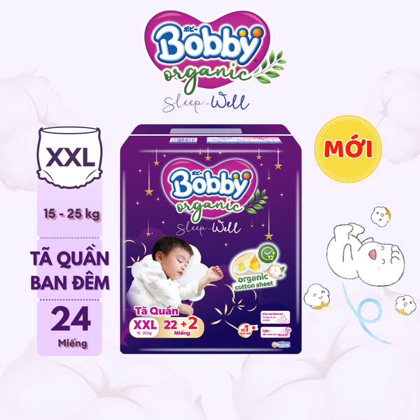  Tã quần Ban Đêm Cao Cấp Bobby Sleep-Well dịu nhẹ khô thoáng 