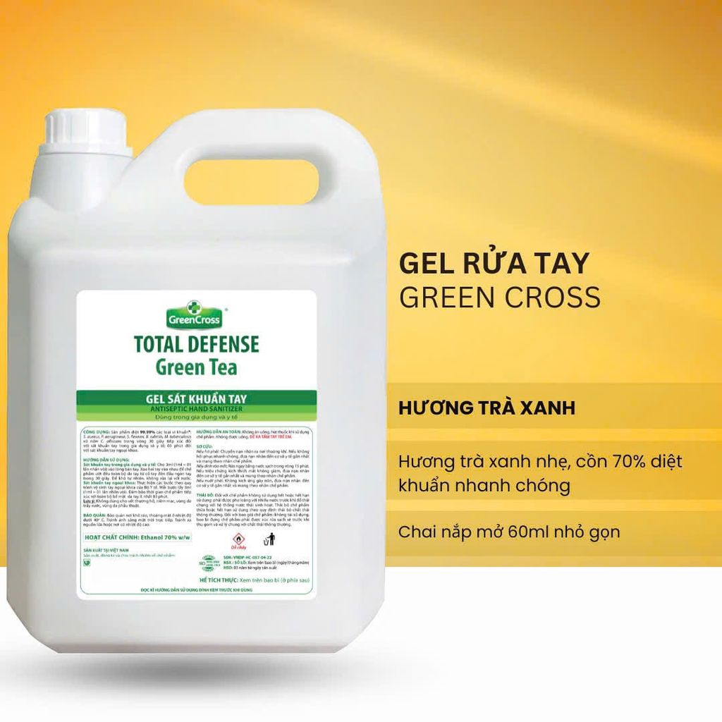  Gel rửa tay Green Cross 5L hương trà xanh 