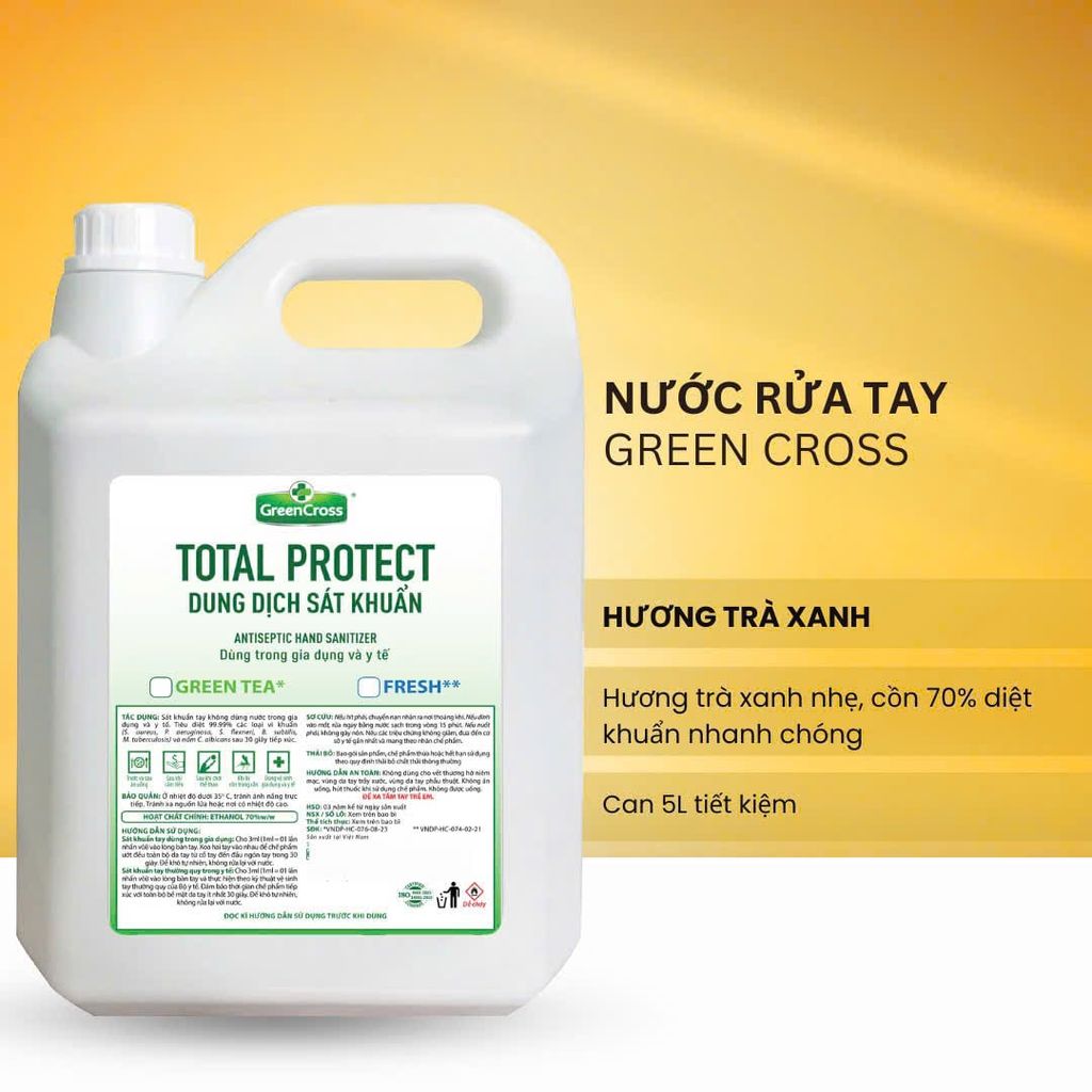  Nước rửa tay Green Cross 5L hương trà xanh 