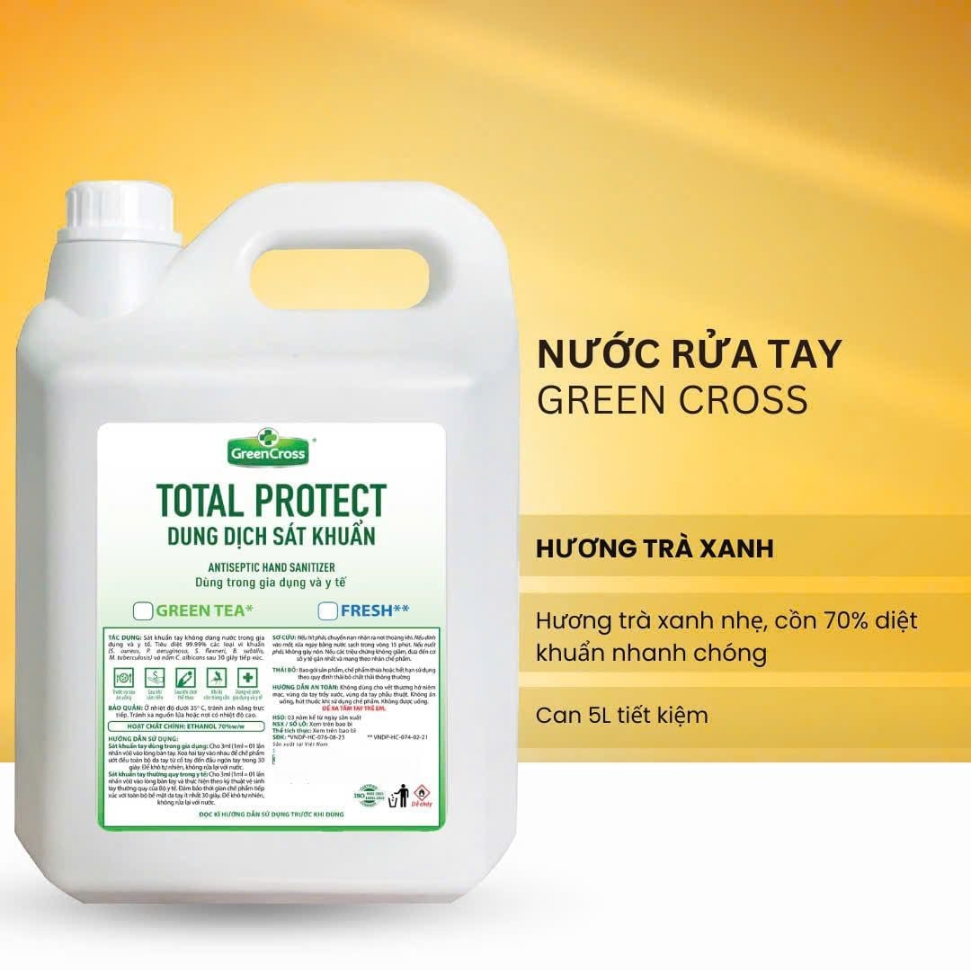  Nước rửa tay Green Cross 5L hương trà xanh 