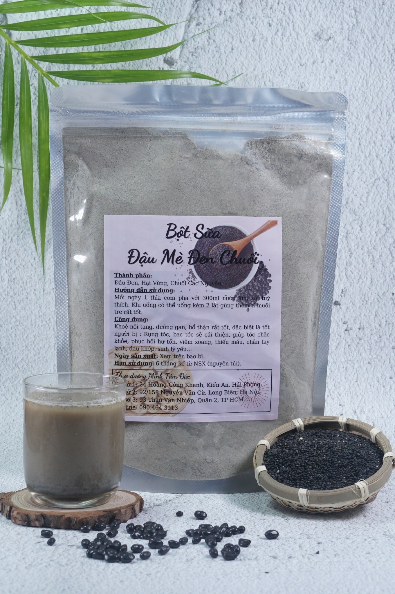 Bột Sữa Đậu Mè Đen Chuối túi 500gr