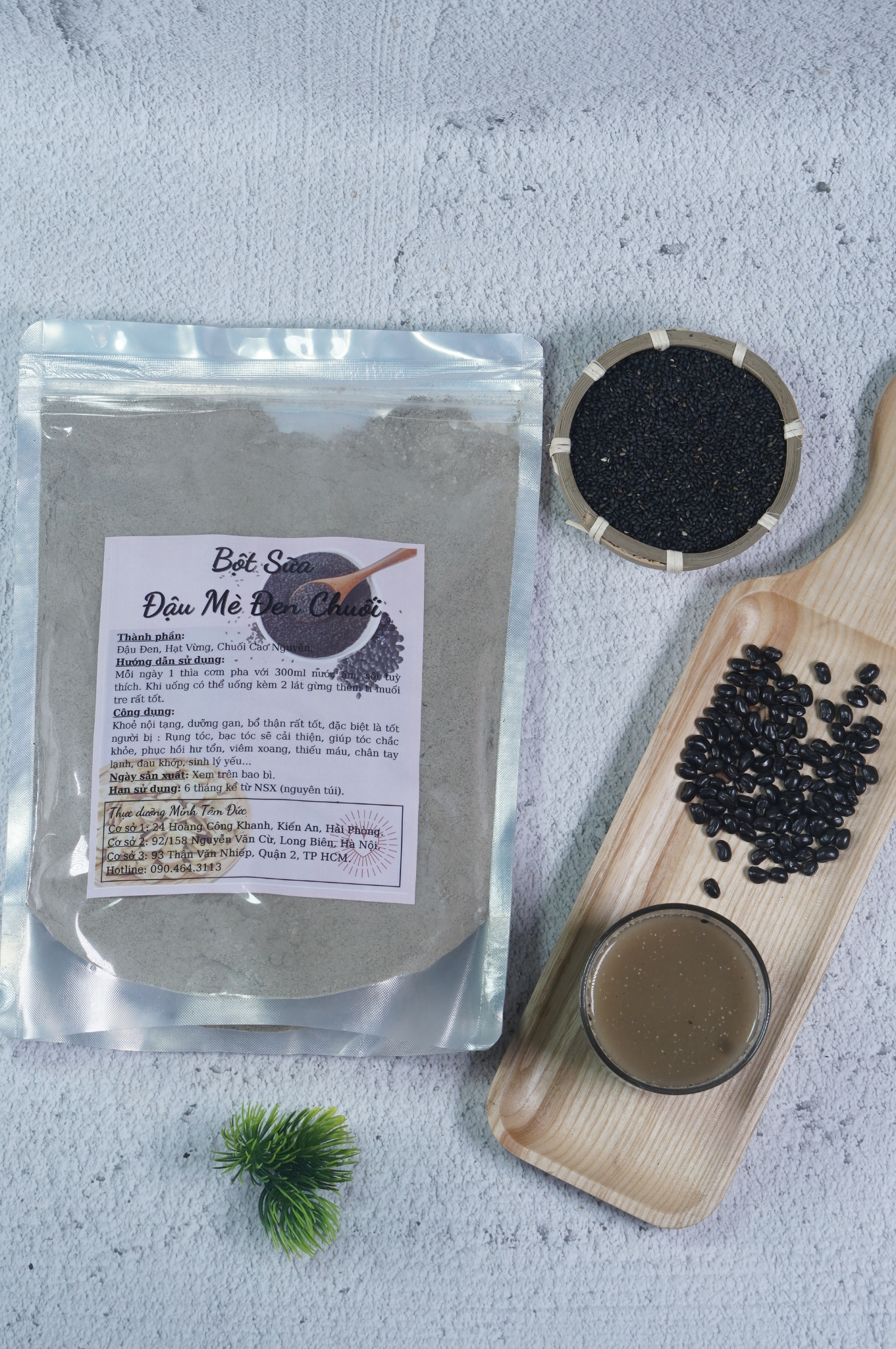 Bột Sữa Đậu Mè Đen Chuối túi 500gr