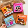 Sách vải cho bé sơ sinh 0 đến 12 tháng, an toàn tuyệt đối, kích thước 12x11cm, 8 mặt sột soạt. MẪU MỚI combo 4