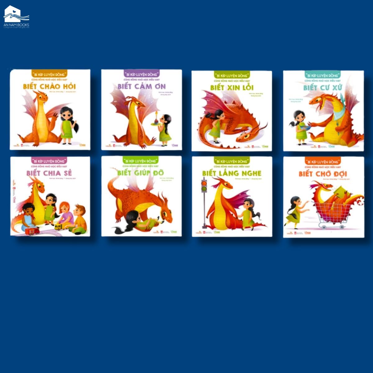  Sách cho bé - "Bí Kíp Luyện Rồng" - Cùng Rồng Nhỏ Học Điều Hay - Trọn bộ 8 cuốn - Sách tranh 