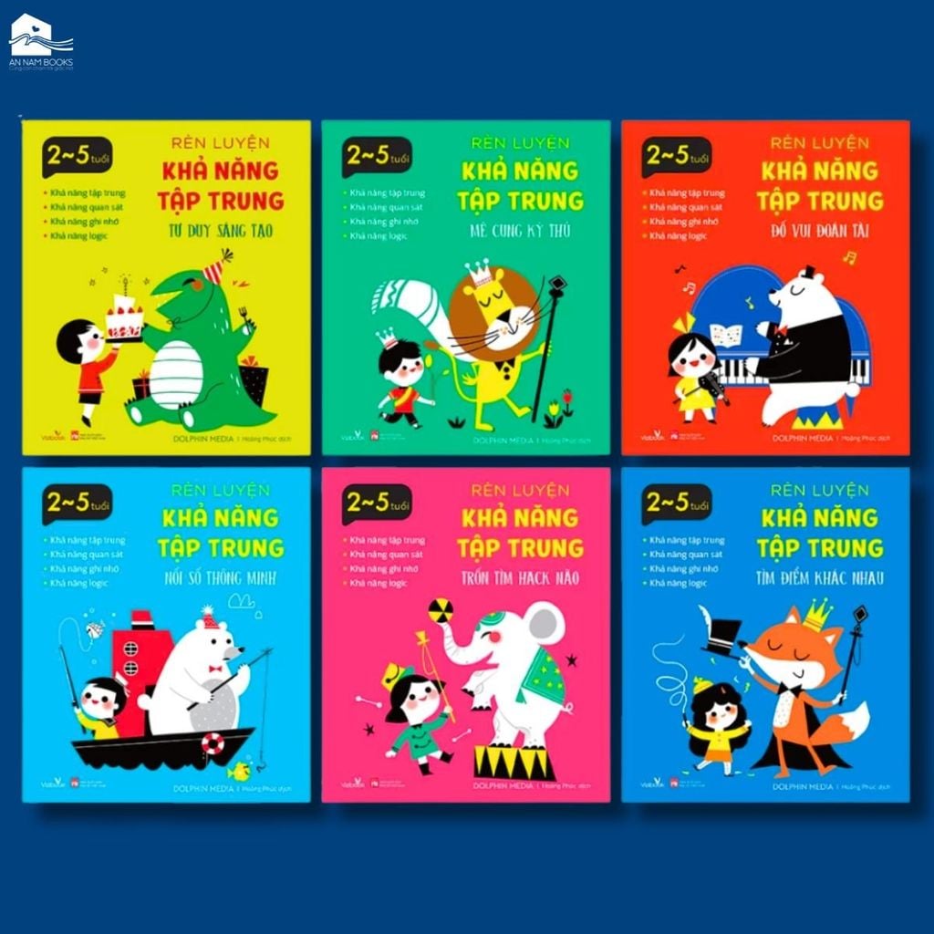  Sách cho bé - Combo 6 cuốn Rèn Luyện Khả Năng Tập Trung - Sách tương tác - Dành cho trẻ 2-5 tuổi 