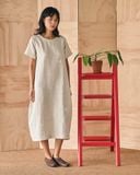  Đầm Linen Côn Trùng tay ngắn 